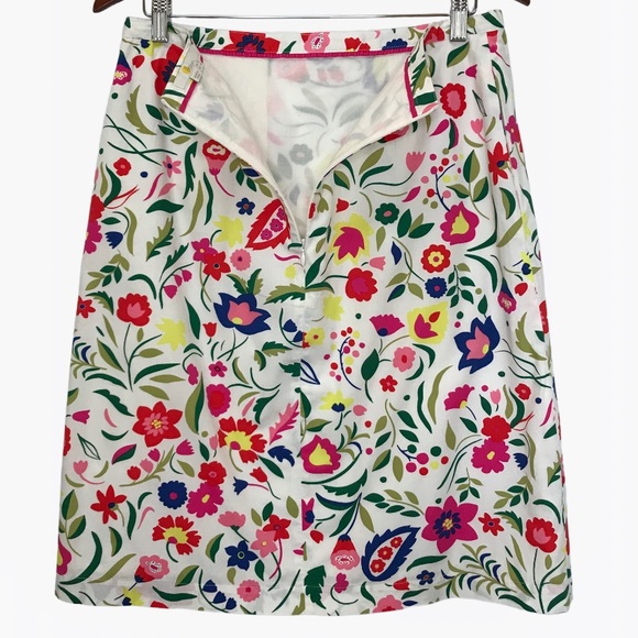 Boden White Printed Side Pockets A-Line Women’s Skirt - 8 - Picture 7 of 15